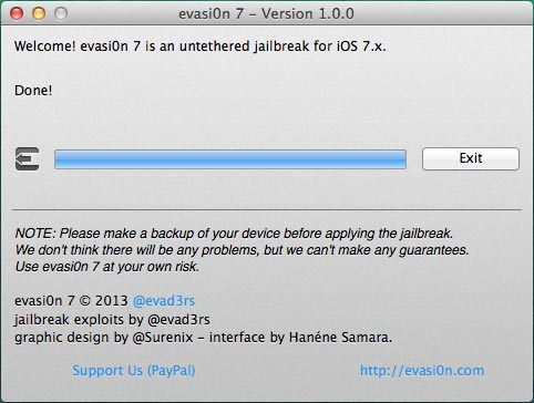 Evasi0n iOS 7 Jailbreak Complete