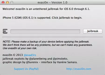 Evasi0n Jailbreak Start